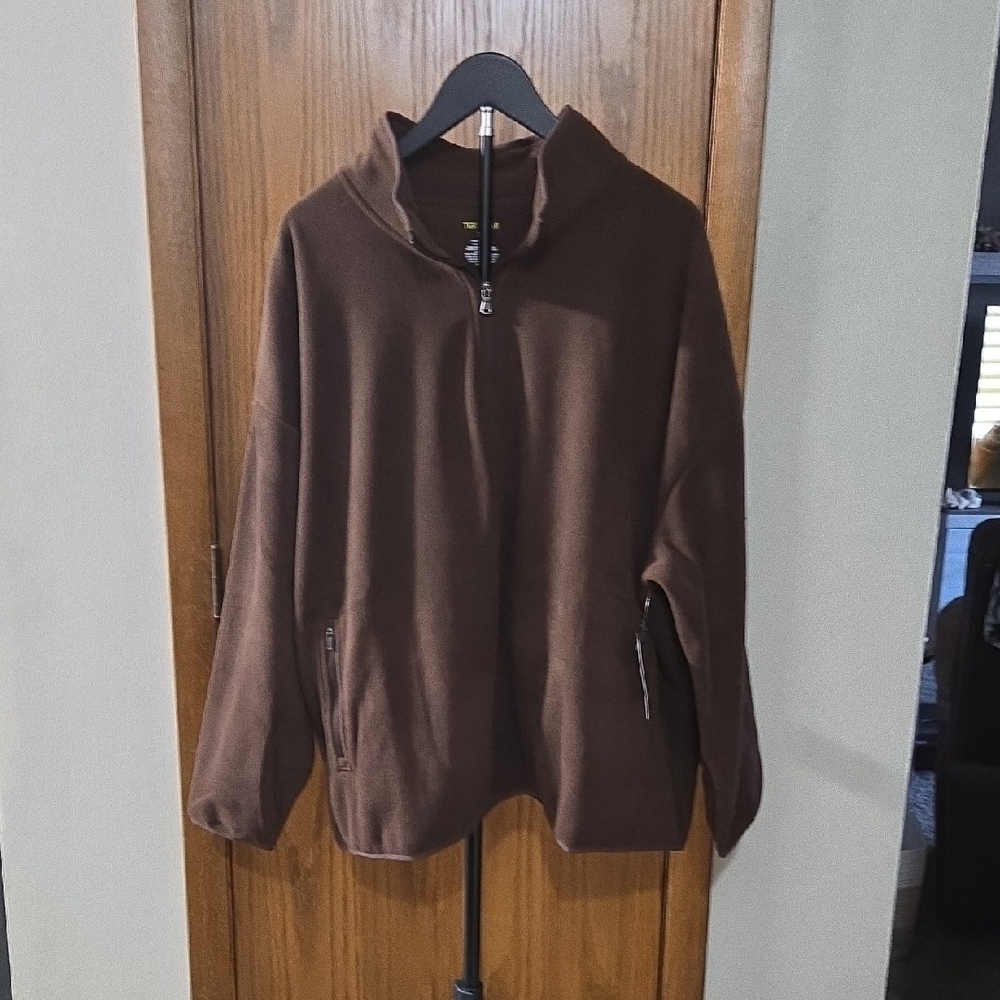 tek gear Brown Quarter-Zip Fleece Hoodie